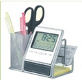Pen Holder w/ Rectangular Desk Clock